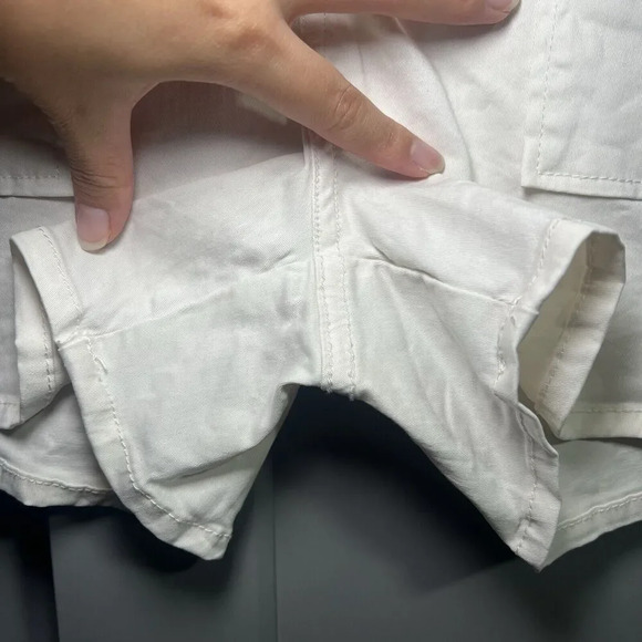 Hudson Flat Front Zip Utility Stretchy Shorts White Size 28 - Picture 2 of 7